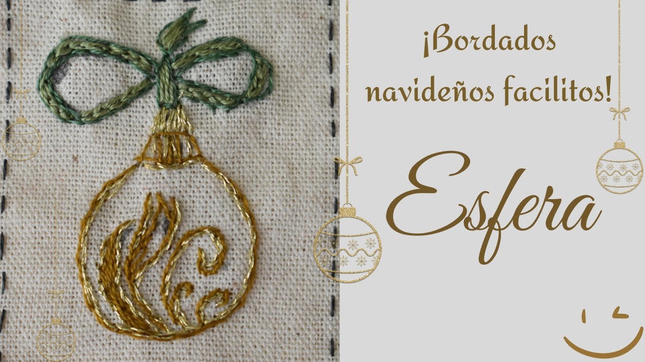 &iquest;C&oacute;mo bordar una esfera navide&ntilde;a f&aacute;cil?/ bordados f&aacute;ciles/ puntadas f&aacute;ciles #bordadosamano ❄☃