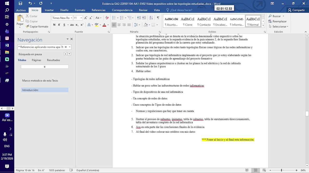 2 Fase - Lectura y retroalimentacion - Parte #44- Redes de Datos - Informatica - Teleinformatica