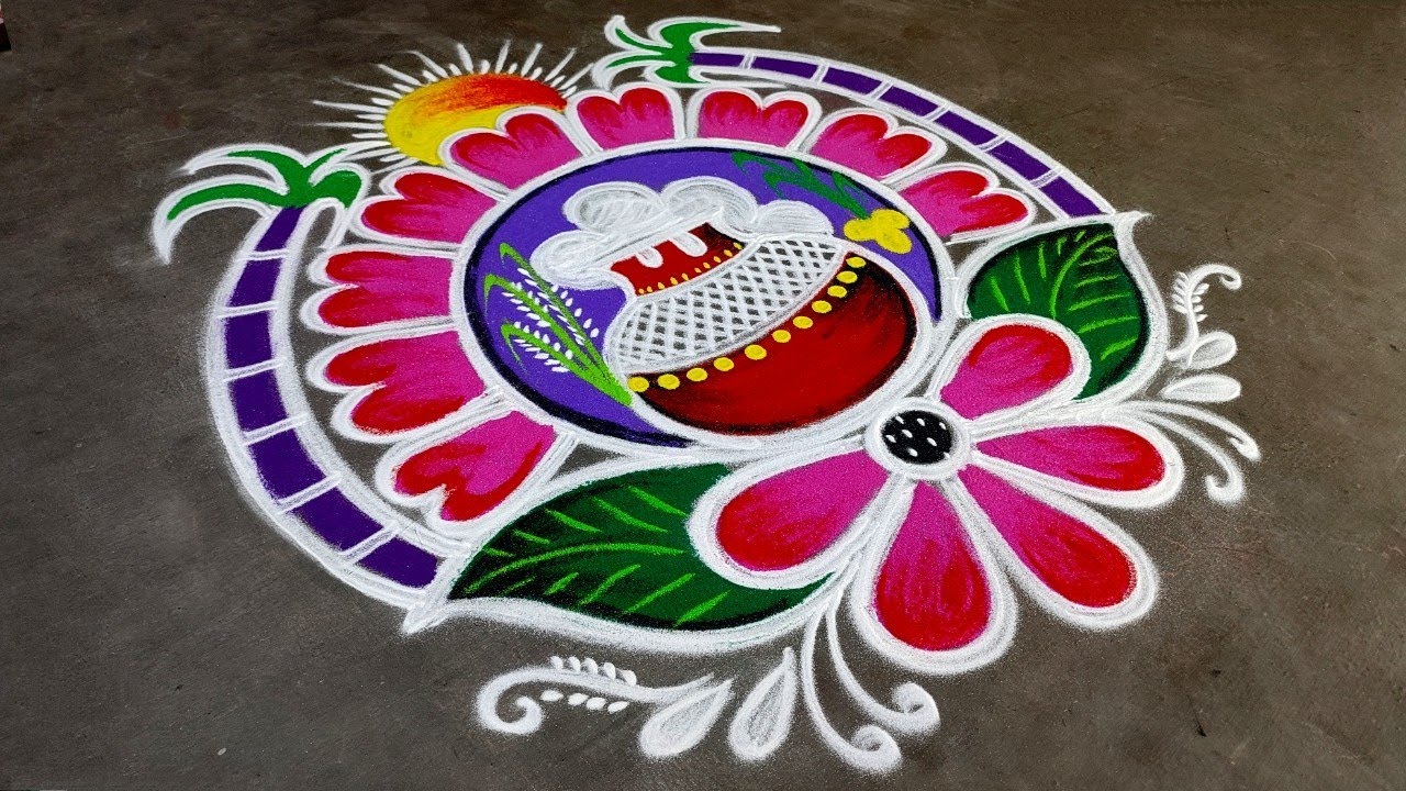 Pongal pot rangoli 2026|sankrantimuggulu|Thaipongal paanaikolam| bhogi Pongal super Amazing rangoli