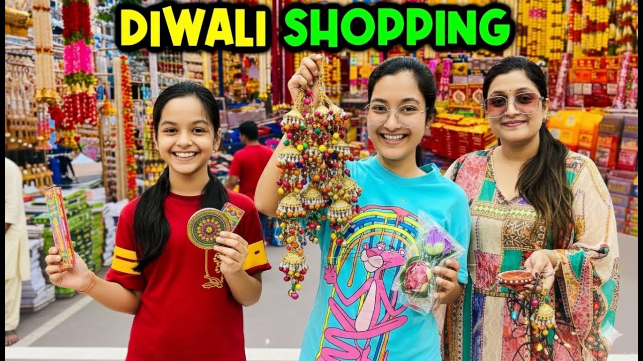 DIWALI SHOPPING 2025 VLOG 🪔🧨| Mummy Ne Karwayi Jinni & Dhwani Se Street Market Masti 💃| Cute Sisters