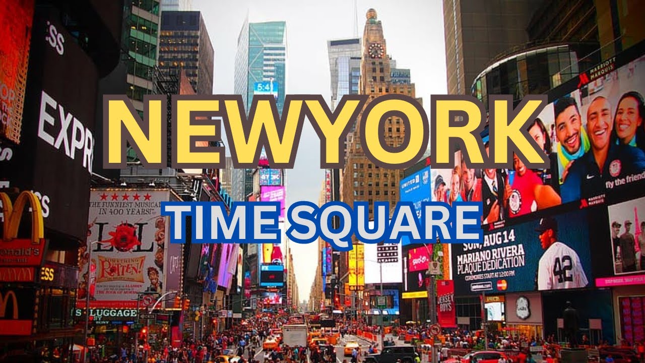 NewYork, Time Square Summer Walk, Natural Sound For Study Sleeping, Relaxing And Meditation