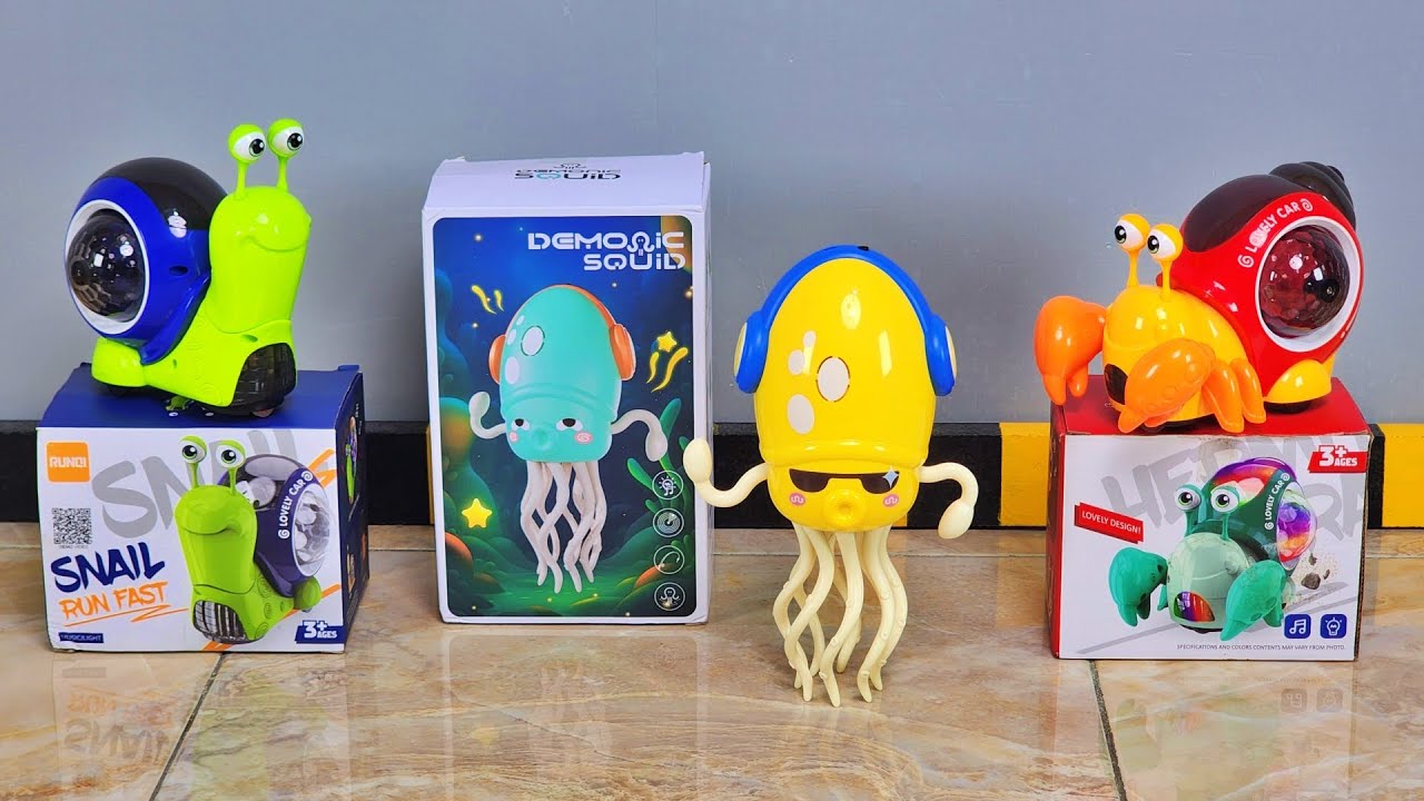 Unboxing Robot Cumi-cumi Terbaru, Robot Gurita Joget Demonic Squid, Robot Siput Dan Robot Kelomang