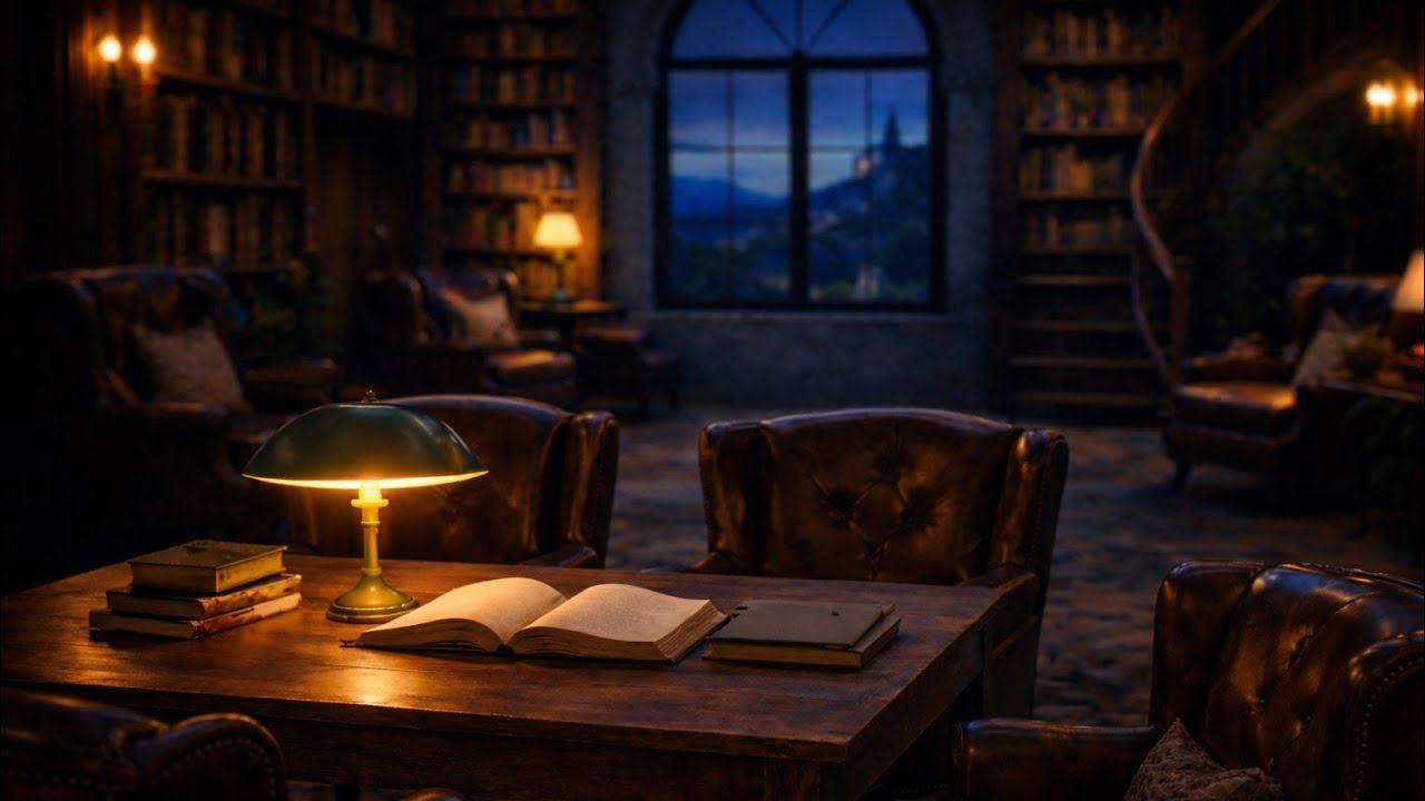 Late Night Library Study Session 🌙| Deep Focus Ambience (No Music)