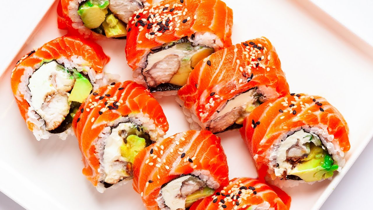 How To Make Sushi Philadelphia roll with Salmon and Eel