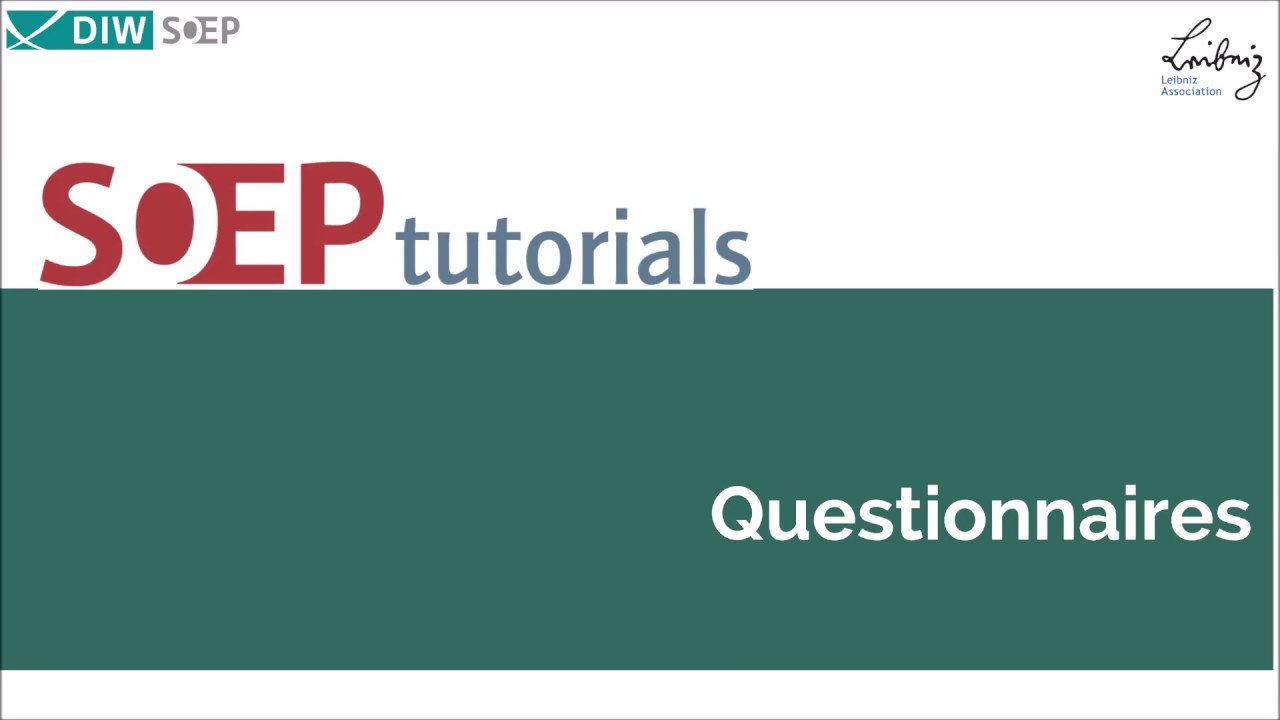 SOEPtutorials: Questionnaires