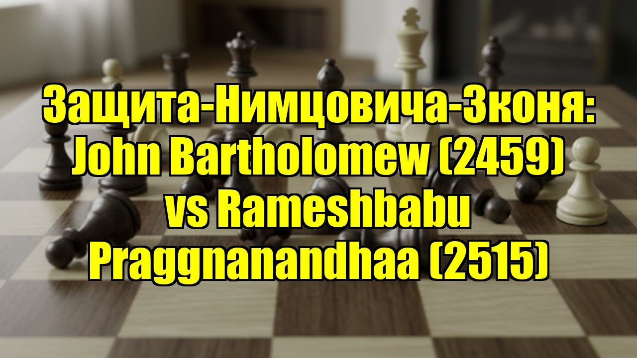 Защита-Нимцовича-3коня: John Bartholomew (2459) vs Rameshbabu Praggnanandhaa (2515)
