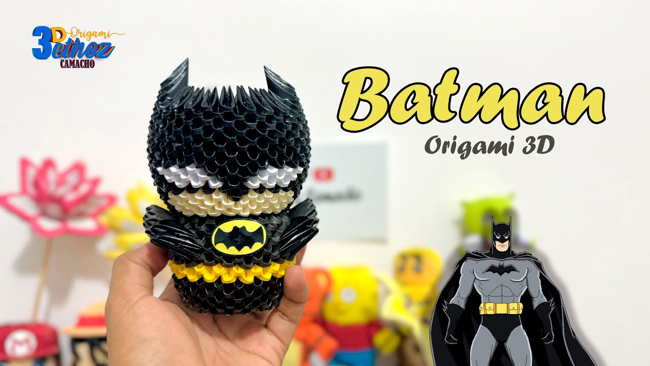 Cómo Hacer a Batman 🦇 en Origami 3D 💛 -  Bethoz Camacho