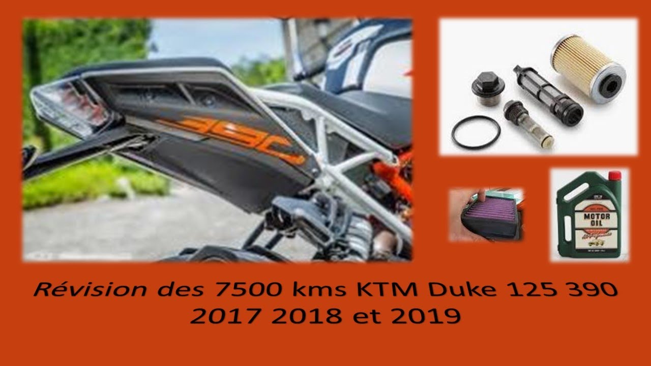 Comment faire la révision de ta KTM duke 390 ou KTM Duke 125. Vidange, filtre à huile, bougie 