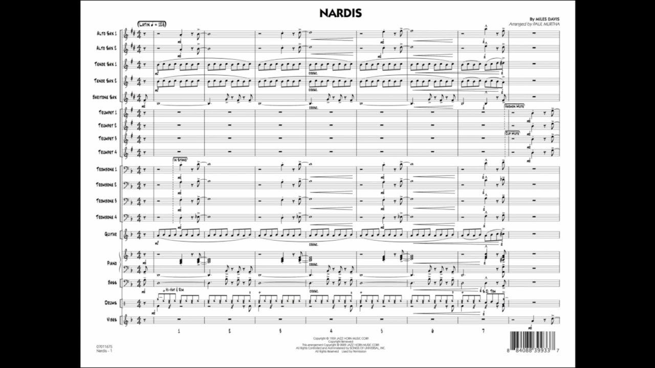 Nardis by Miles Davis/arranged by Paul Murtha