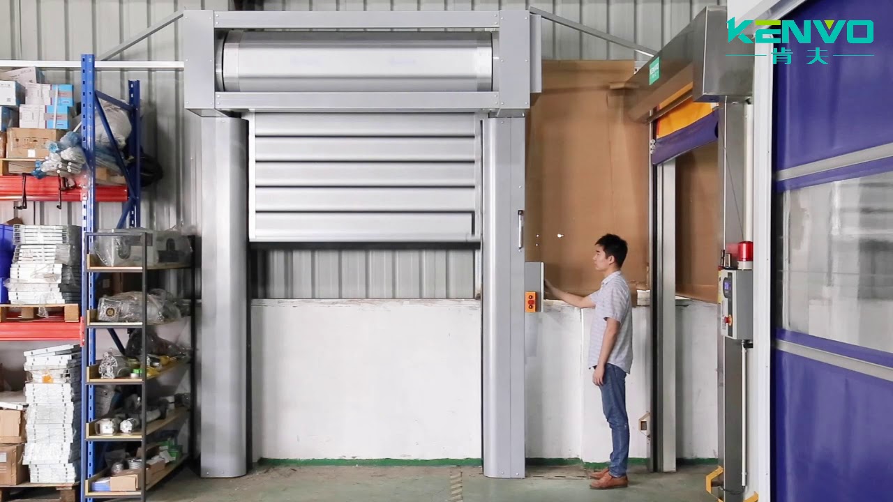 Thermal insulated aluminum spiral high speed roll up doors for industrial warehouse or garage