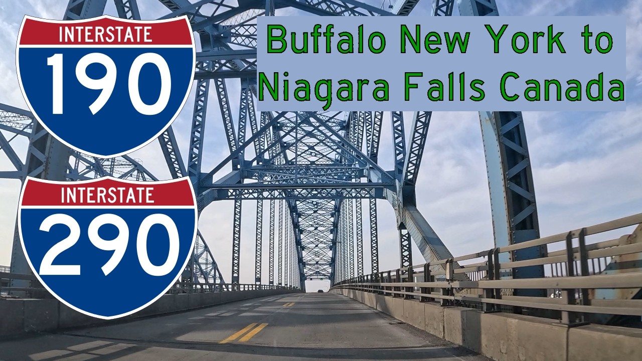 Buffalo NY to Niagara Falls Canada. Dashcam POV Drive.  4K ASMR.