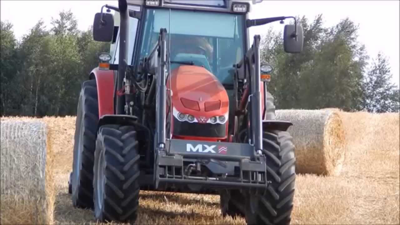 Massey Ferguson 5440 & Ursus 1014 ☆Gruberowanie i Prasowanie Słomy 2014☆ ᴴᴰ