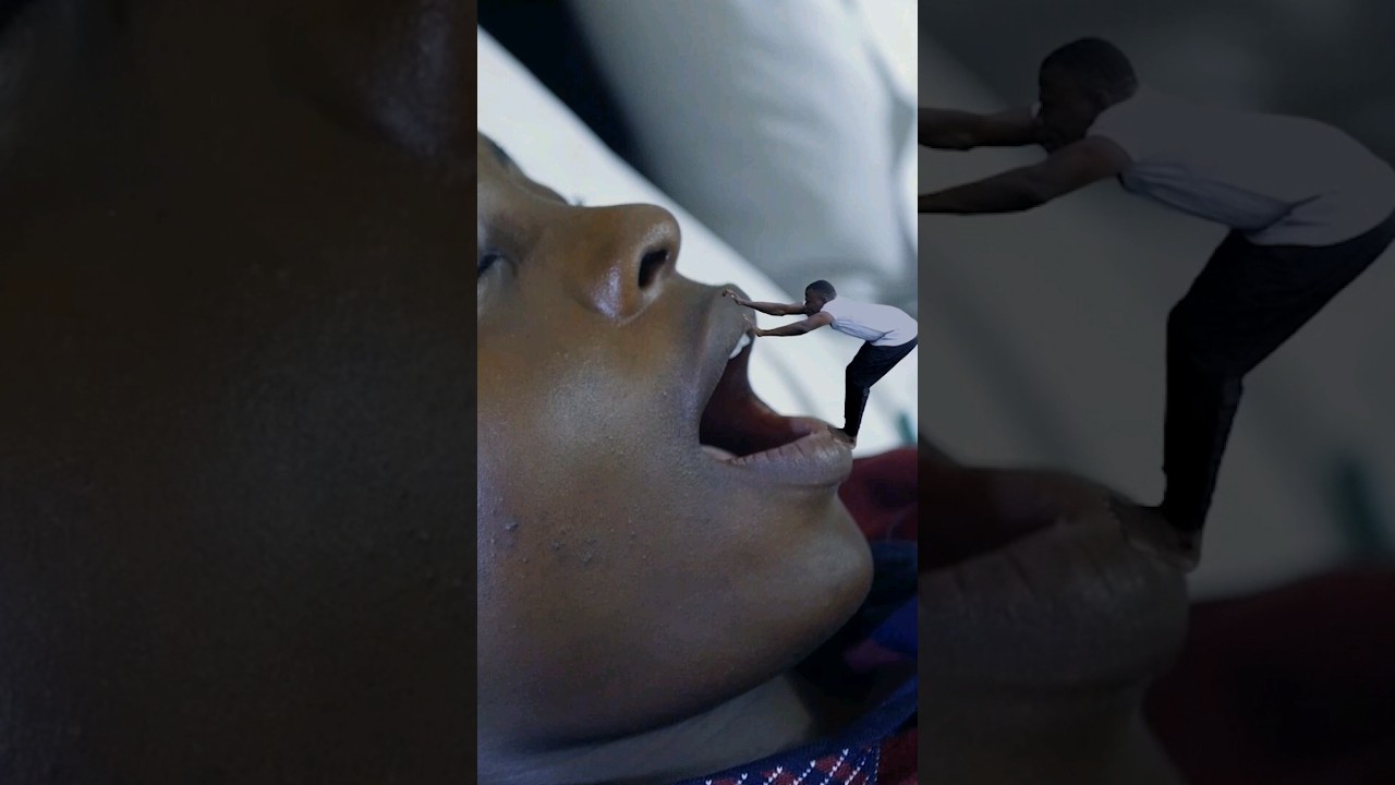 Fall inside a giant woman mouth #giantwoman #shrinking #tinyman