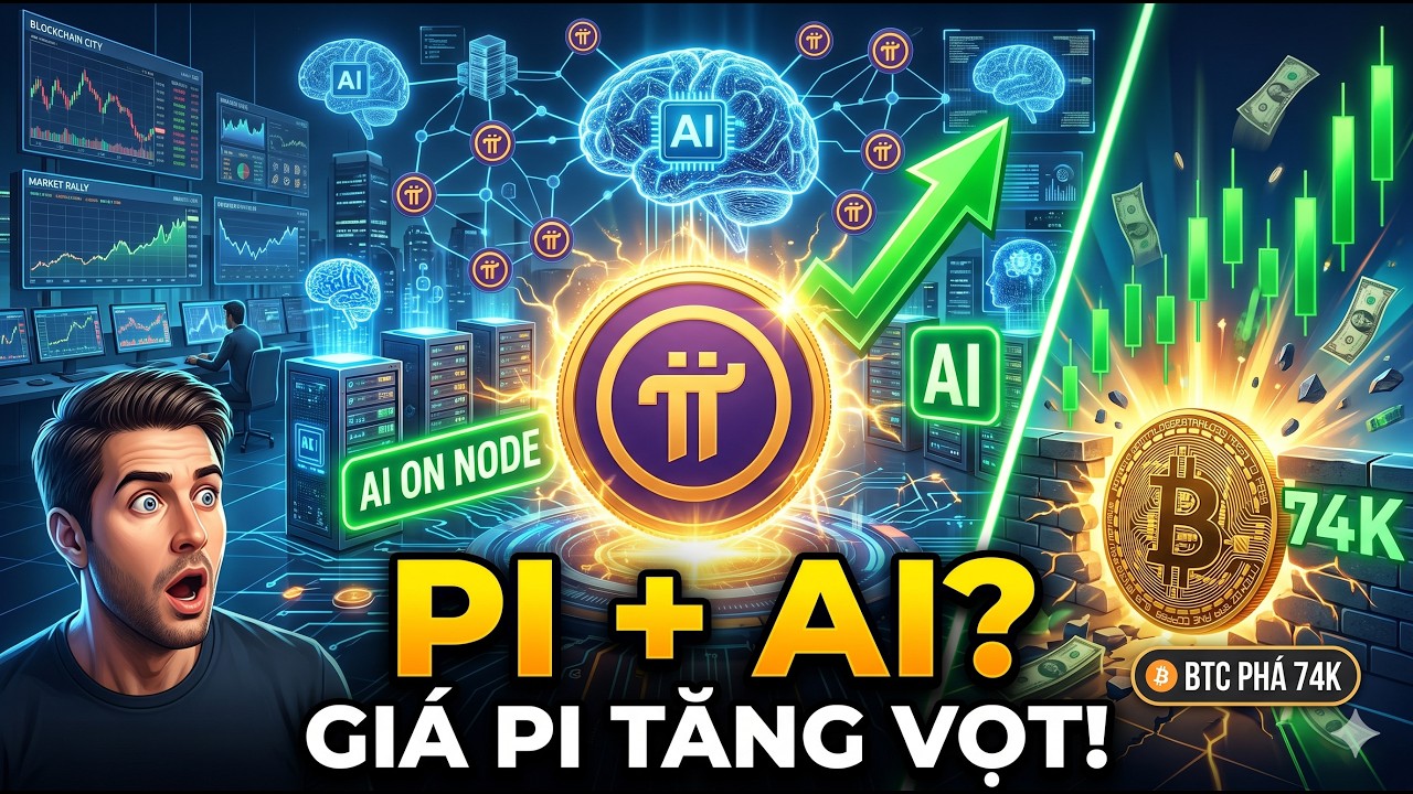 Pi Network Thử Nghiệm AI Tr&ecirc;n Node & Gi&aacute; Pi Tăng Vọt | Bitcoin Ph&aacute; Đỉnh 74K USD