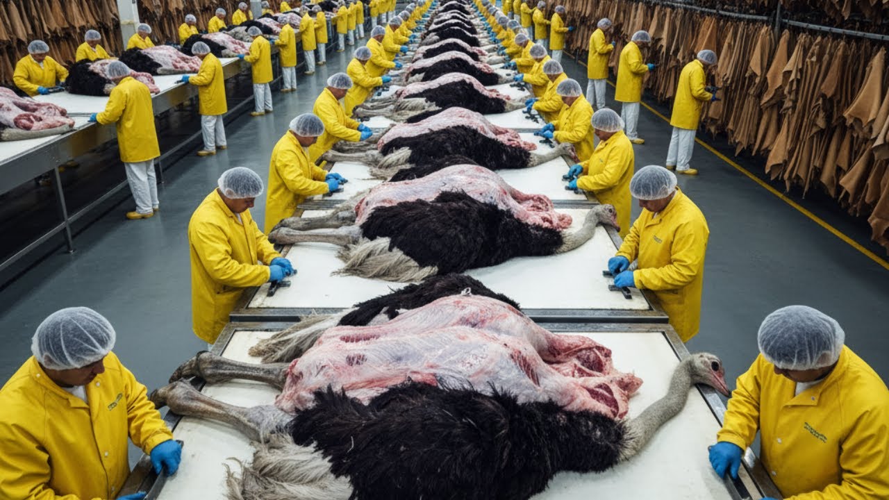 How Ostrich Leather Becomes Luxury Fashion | Inside the Ostrich Leather Factory (Full Process)