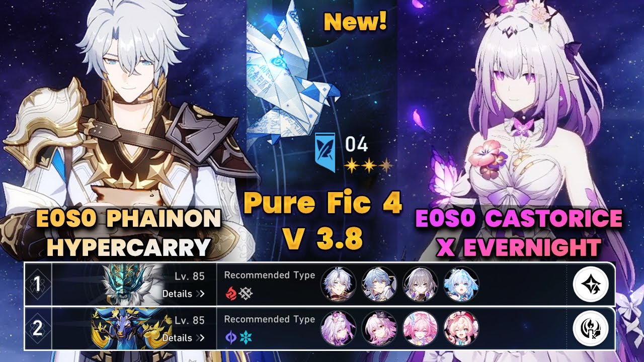 E0S0 Phainon Hypercarry & E0S0 Castorice x Evernight | Новый PureFiction 4 | V3.8 | 3 звезды | HSR |