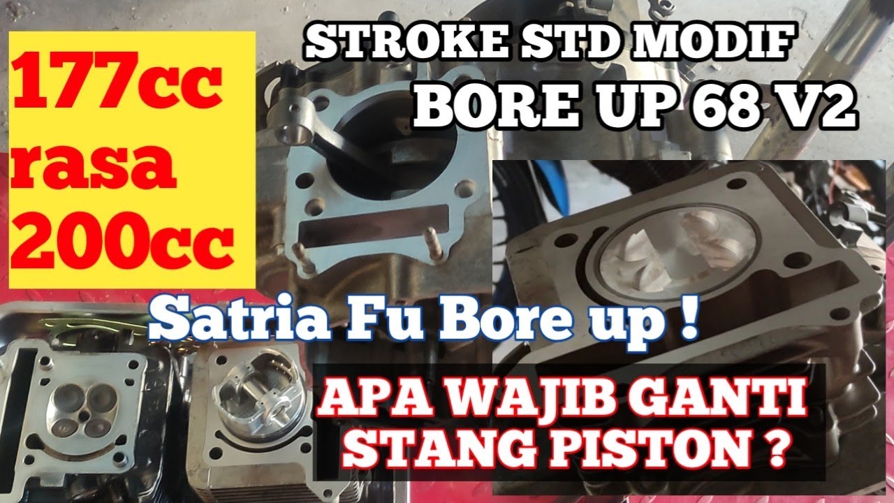 Satria Fu Bore up! Apakah Wajib ganti Stangpiston? Bore up 68 V2! 177cc rasa 200cc