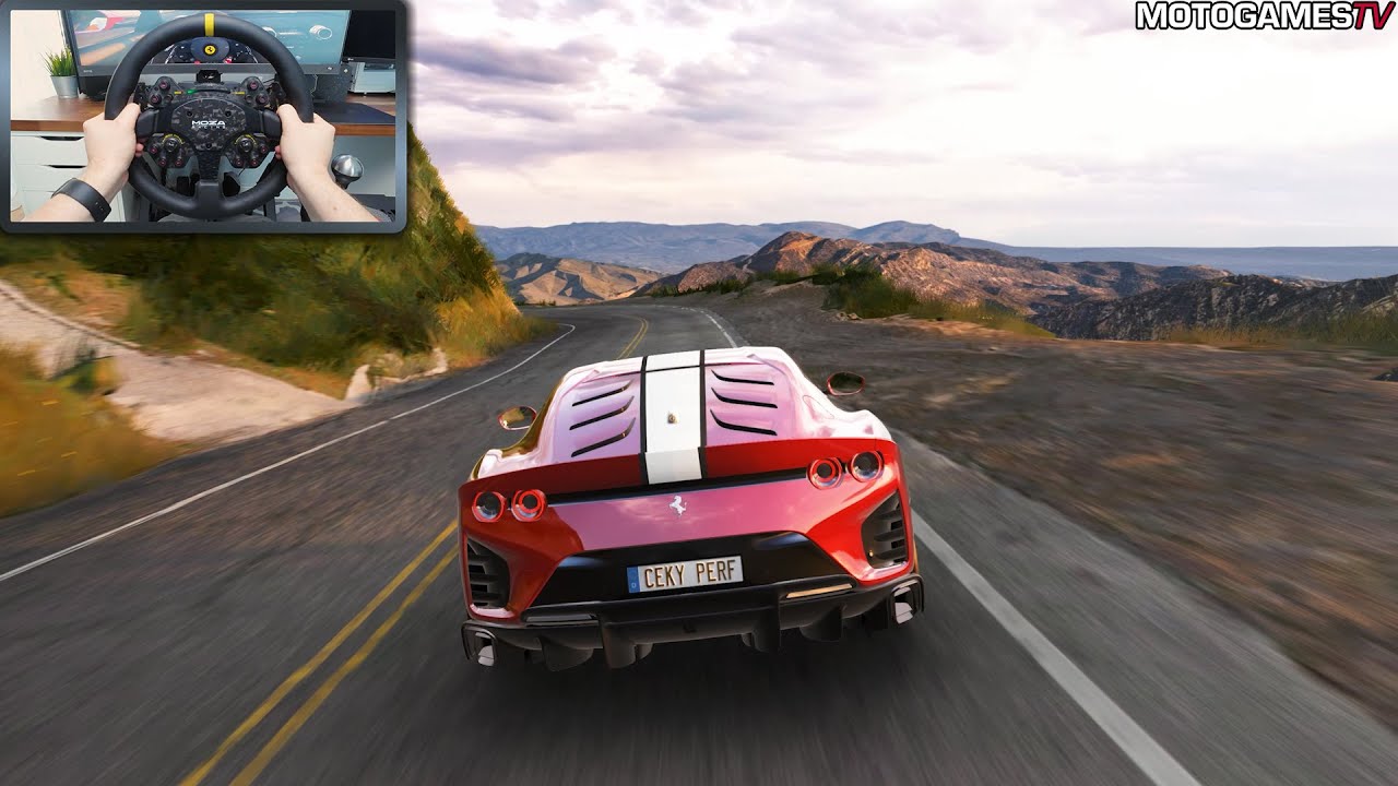 Assetto Corsa - Ferrari 812 Competizione at Santa Monica Mountains | Moza DD R9 Gameplay