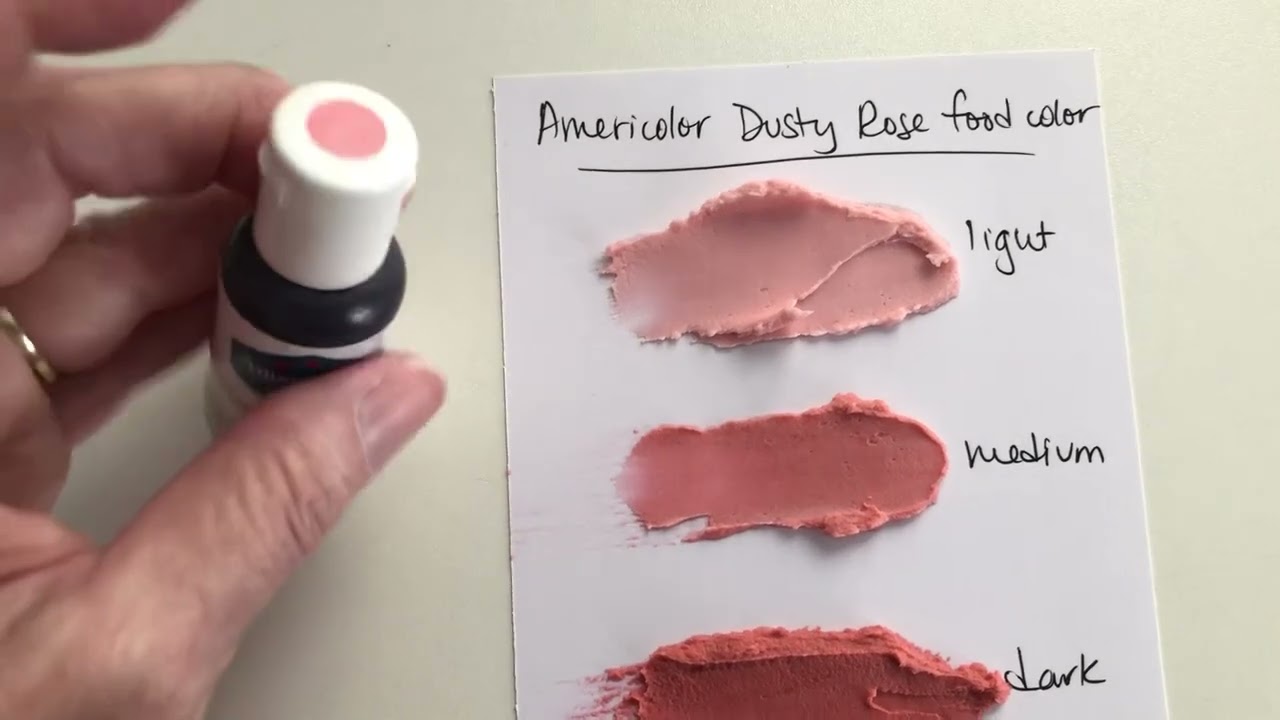 Americolor Dusty Rose food coloring swatch test and demo