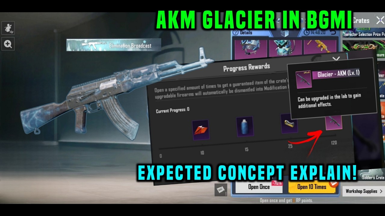 BGMI AKM GLACIER NEW CONCEPT / HOW TO GET AKM GLACIER SKIN IN CLASSIC CRATE / BGMI GUARANTED AKM ?