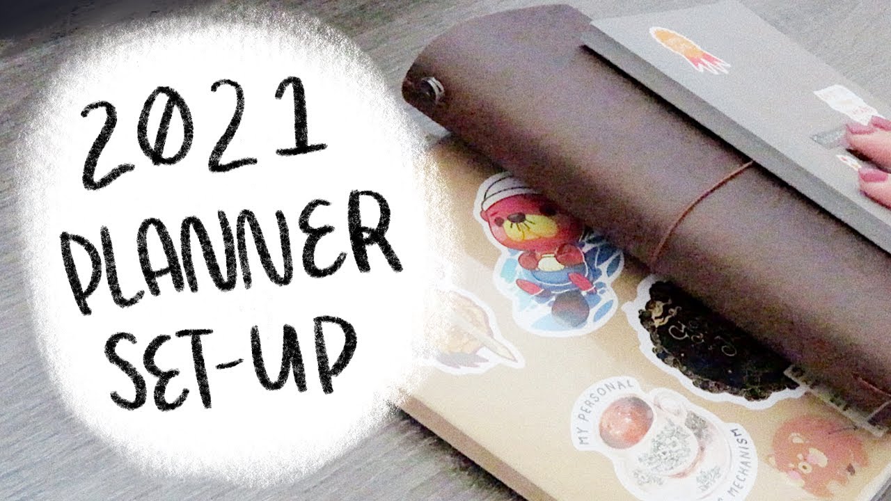 2021 planner set up 🪄 ft. my new traveler's notebook!! (eng CC)