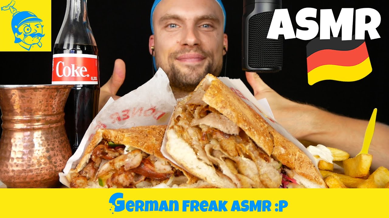 Döner Mukbang (2X SCHLEMMERTASCHE) 🥙😋 ASMR Deutsch!