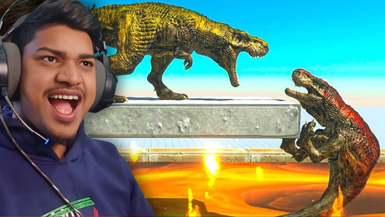 T-REX vs T-REX the SAME SPECIES BATTLE in ARBS! (Reaction)
