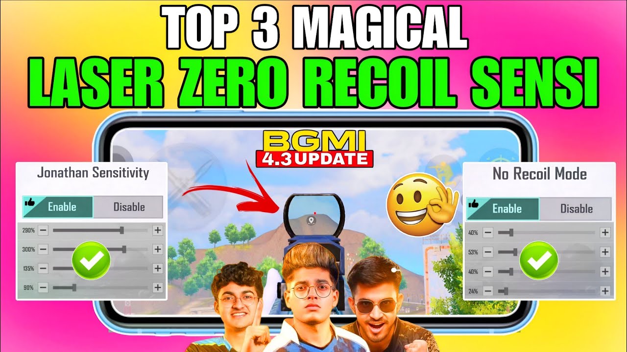 4.3 Update Top 3 Master ZERO RECOIL🎯Sensi, (OP SPRAY), 4.3 Laser Spray Sensitivity