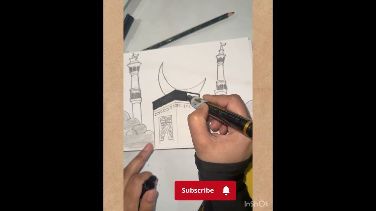 Easy khane Kaaba drawing ||how to draw Kaaba drawing |for beginners Makkah drawing tutorial