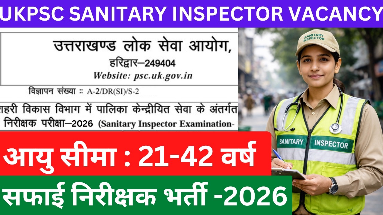 उत्तराखंड सफाई निरीक्षक भर्ती 2026 | Uttarakhand sanitary Inspector Vacancy  #ukpsc #uksssc
