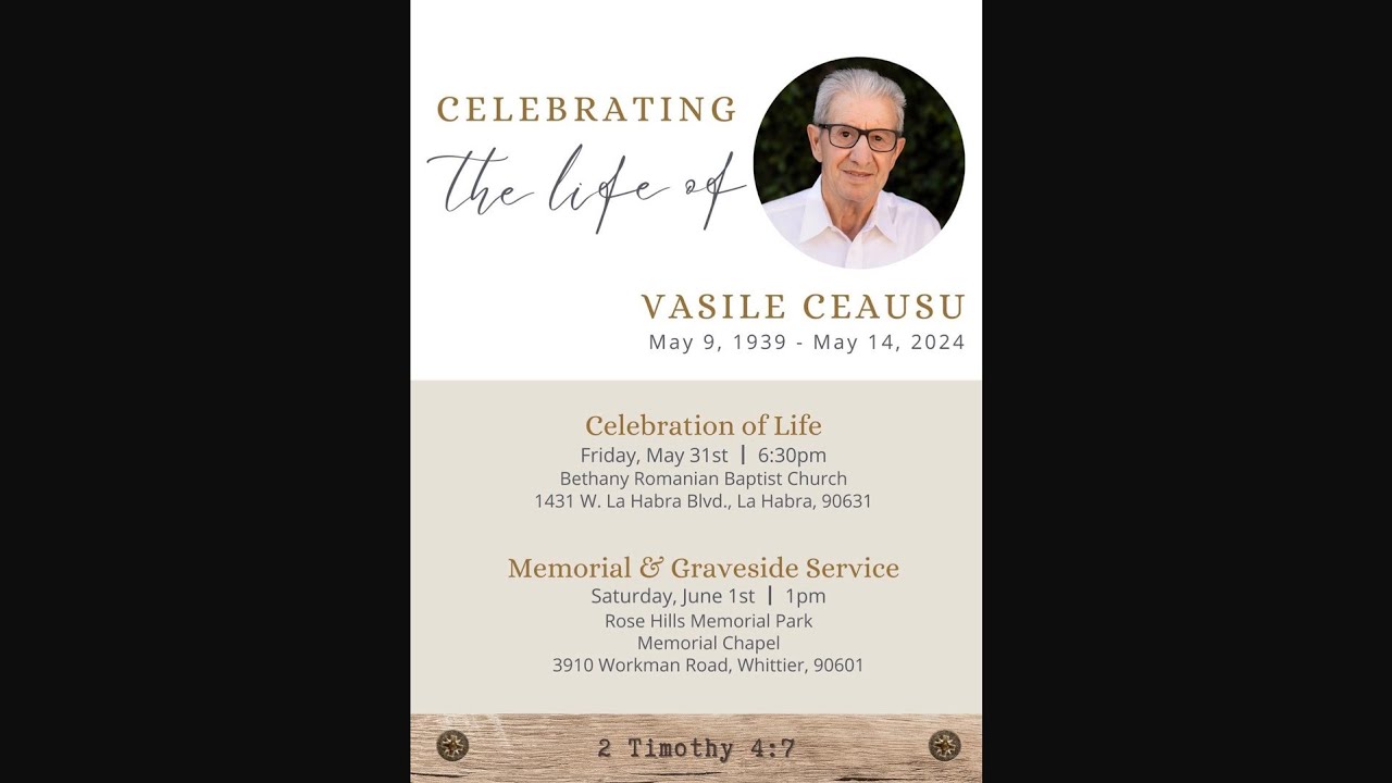 Celebration of Life | Vasile Ceausu | Friday Night Service | 06:30 PM
