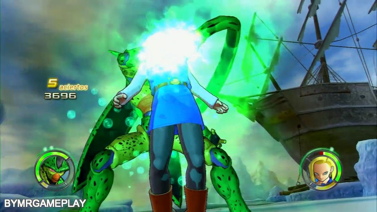 Dragon Ball: Raging Blast 2 Imperfect Cell vs 18 y Videl