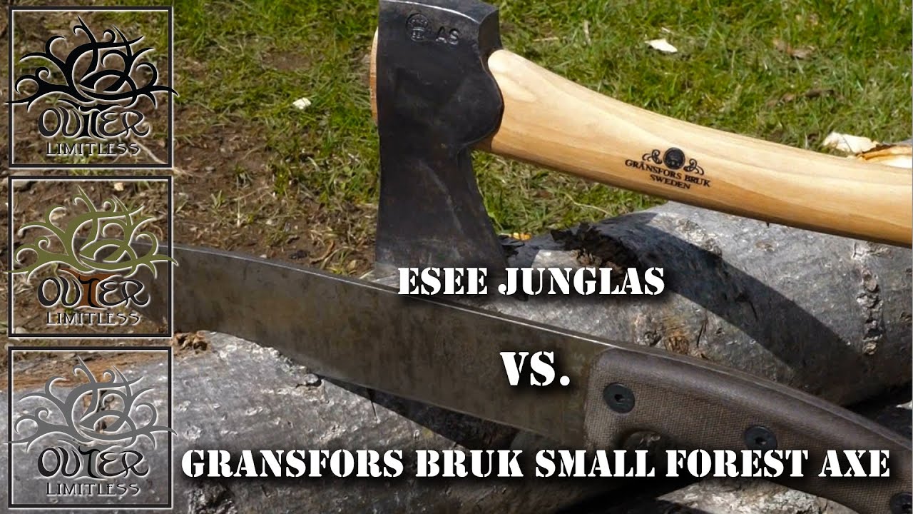 ESEE Junglas vs. Gransfors Bruk Small Forest Axe - A Chop Test
