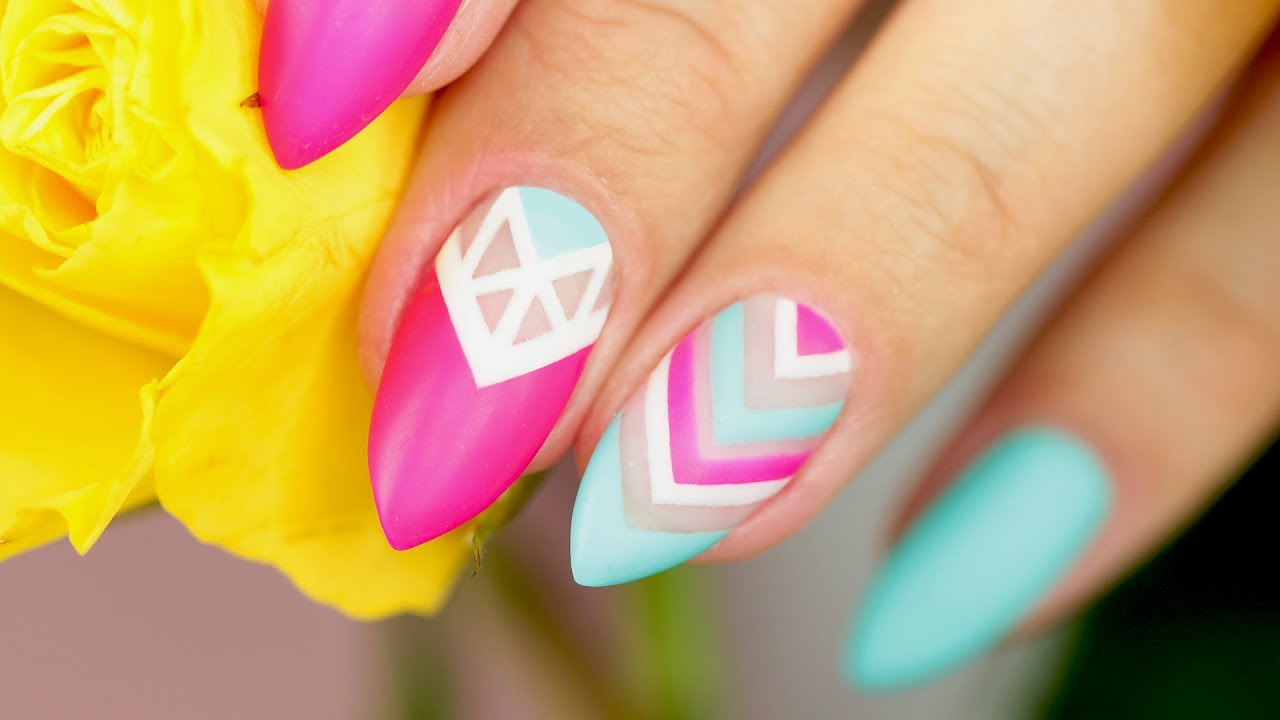 💅 WAKACYJNE PAZNOKCIE: Negative Space + Mat + Neon | SEMILAC 💅