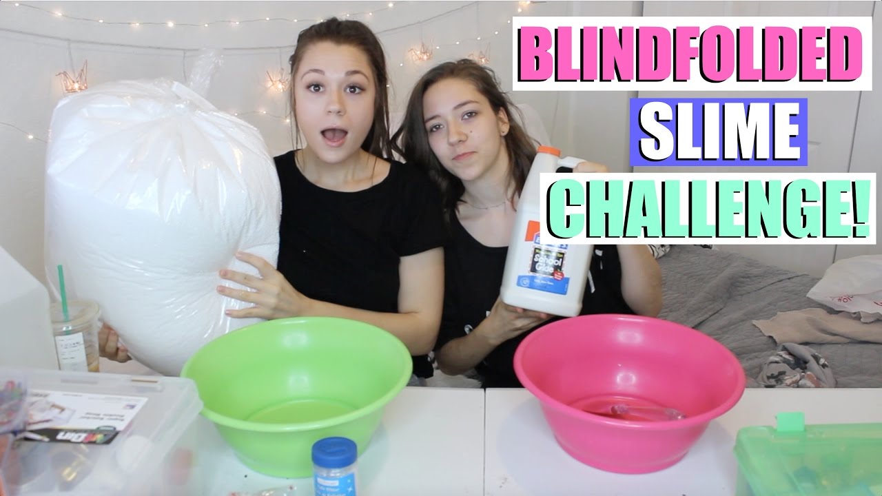 GIANT BLINDFOLDED SLIME CHALLENGE WITH MY SISTER?!😭😂 + HUGE 