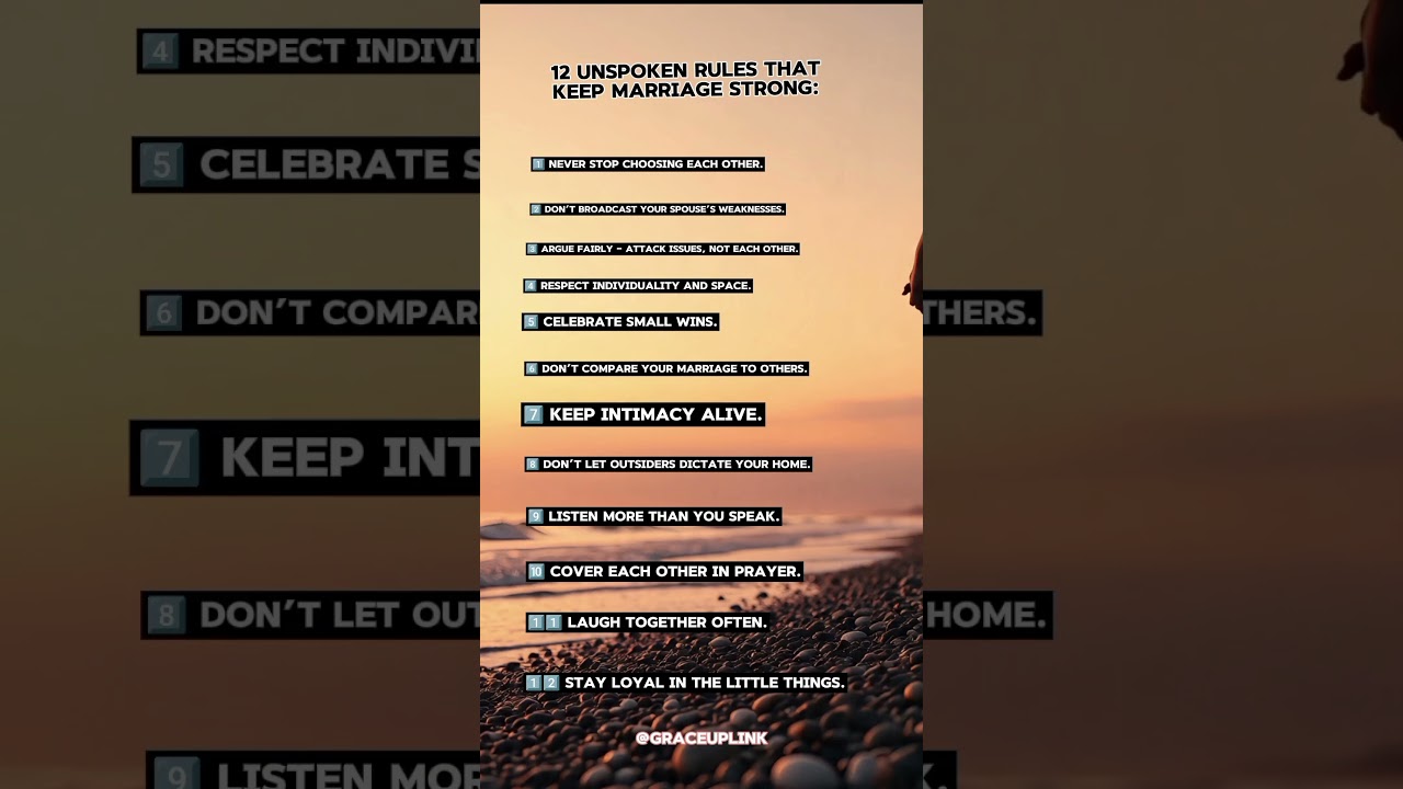 12 Unspoken Rules That Keep Marriage Strong. @GraceUpLink #marriagewisdom #LoveThatLasts