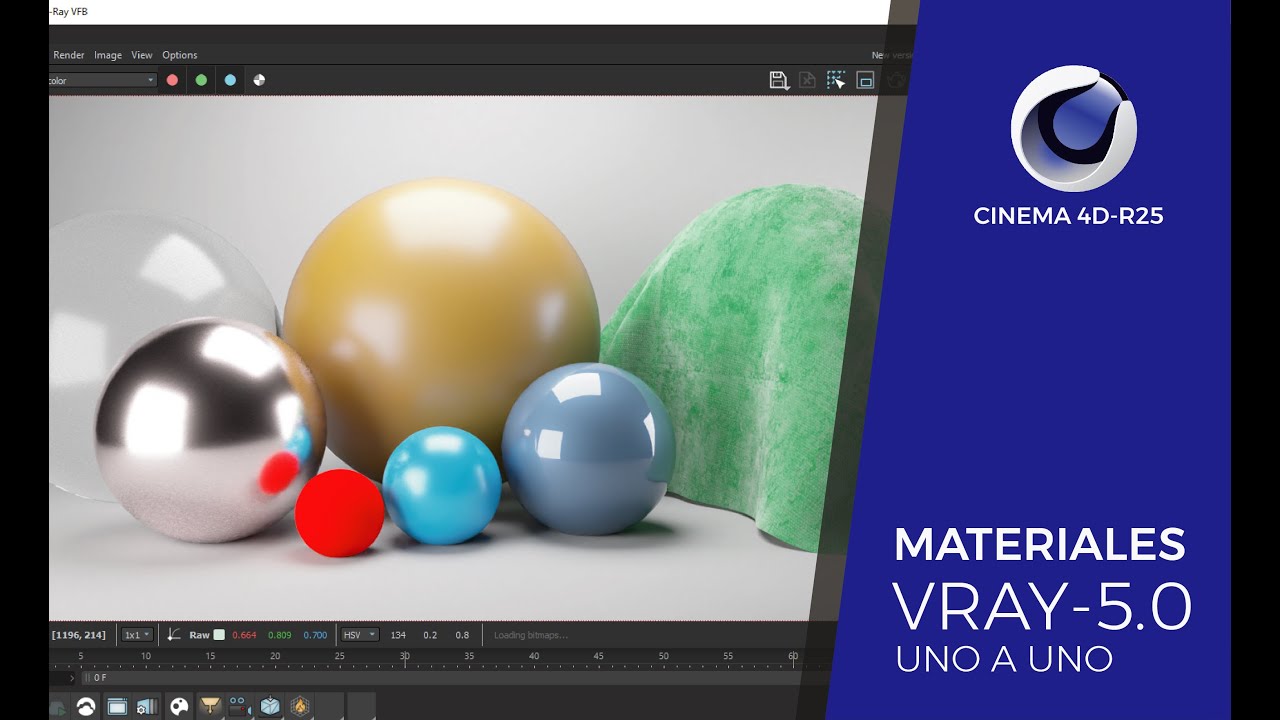 VRAY 5.O CREACIÓN DE MATERIALES  - CINEMA 4D TUTORIAL