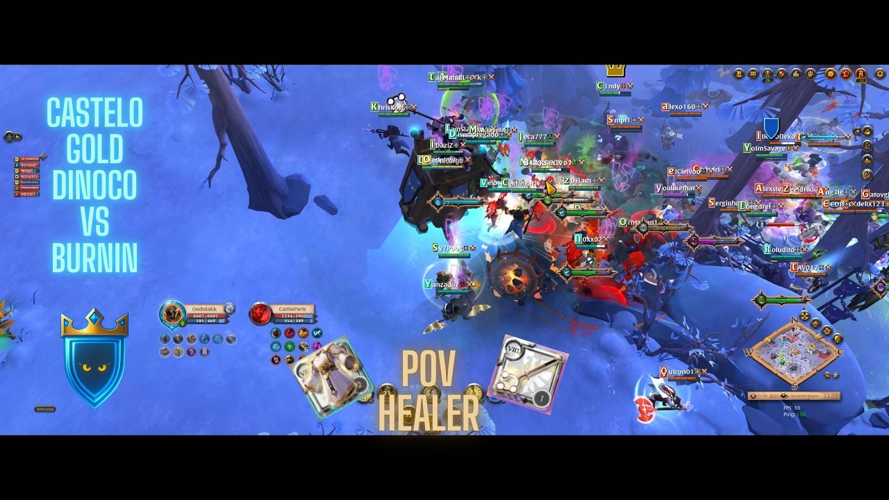 DINOCO vs BURNIN FIGHT CASTLE GOLD - POV HEALER