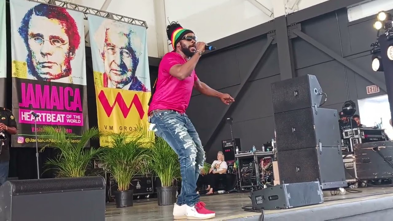 Bushman live big performance Jamaica 61st Independence Jam Miramar regional park Miami