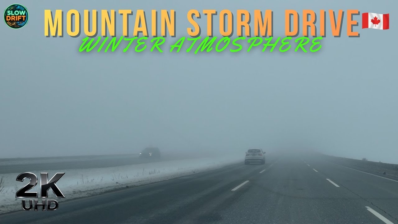 Coquihalla Highway Winter Storm Drive | Snow, Rain, Dark Clouds & Mountain Weather | 2K 30FPS ASMR