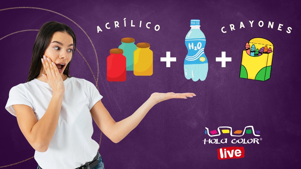Aprende 🟢 CÓMO hacer efectos con ACRÍLICO y CRAYONES - PARCHE DE CERA - Hola Color LIVE
