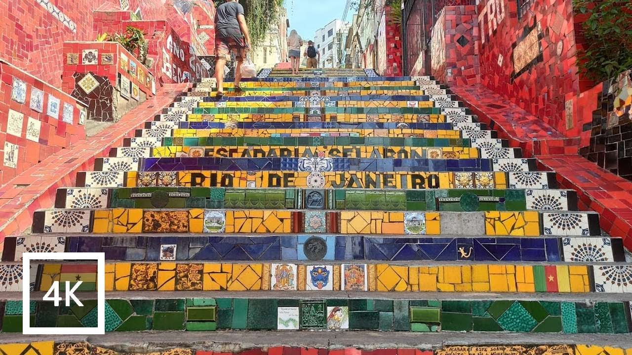 Walking Rio de Janeiro - Escadaria Selar&oacute;n (Selaron Steps) | (4K 60fps)
