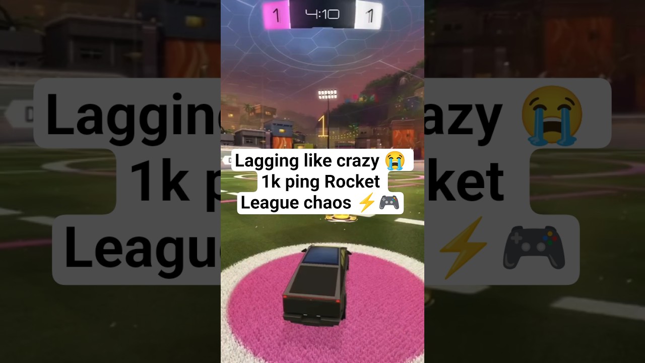 Lagging like crazy 😭 1k ping Rocket League chaos ⚡️🎮