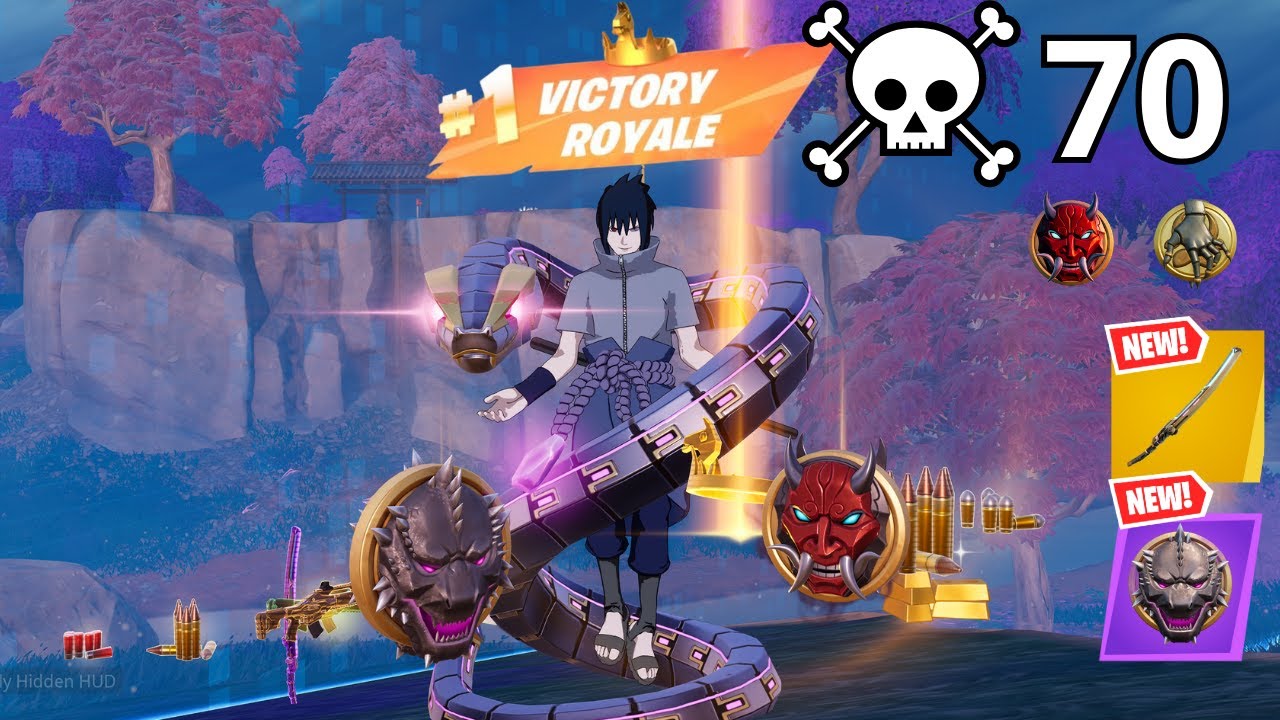 70 Elimination SASUKE UCHIHA Solo Vs Squads Zero Build Gameplay WINS (NEW Fortnite Chapter 6)