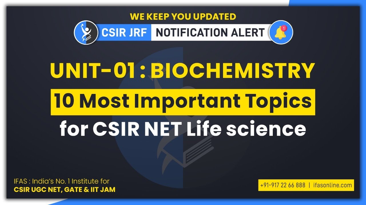 10 most important topics from Unit 1 of Biochemistry for the CSIR NET Life Sciences exam