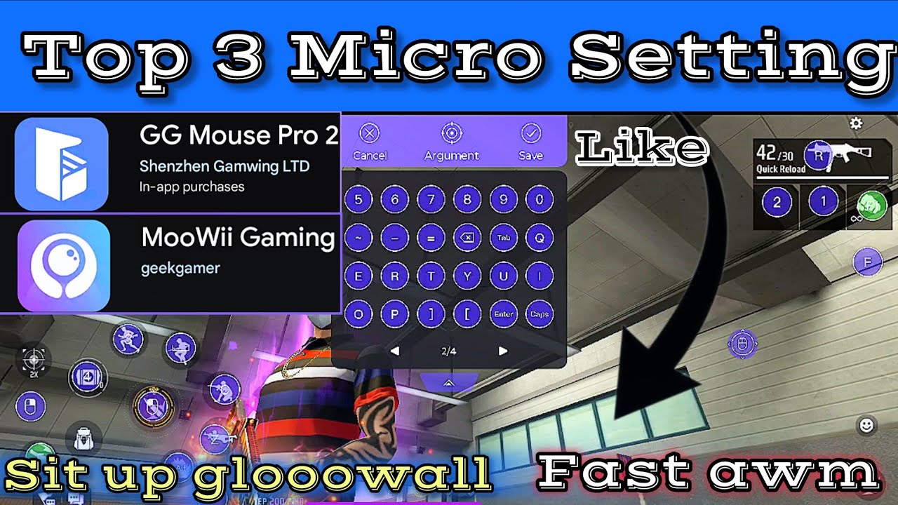 Top 3 micro setting for free fire in moowee gaming/gg mouse pro micro setting in free fire#freefire