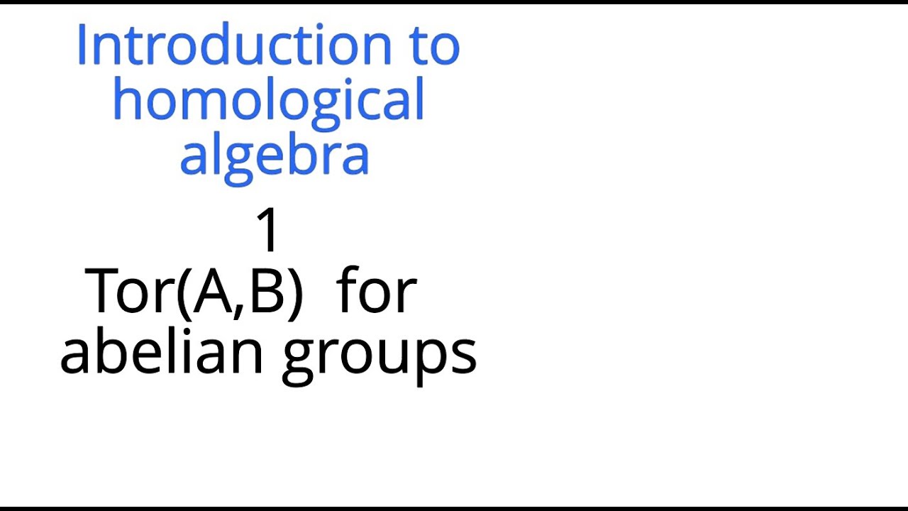 Homological algebra 1: Tor for abelian groups