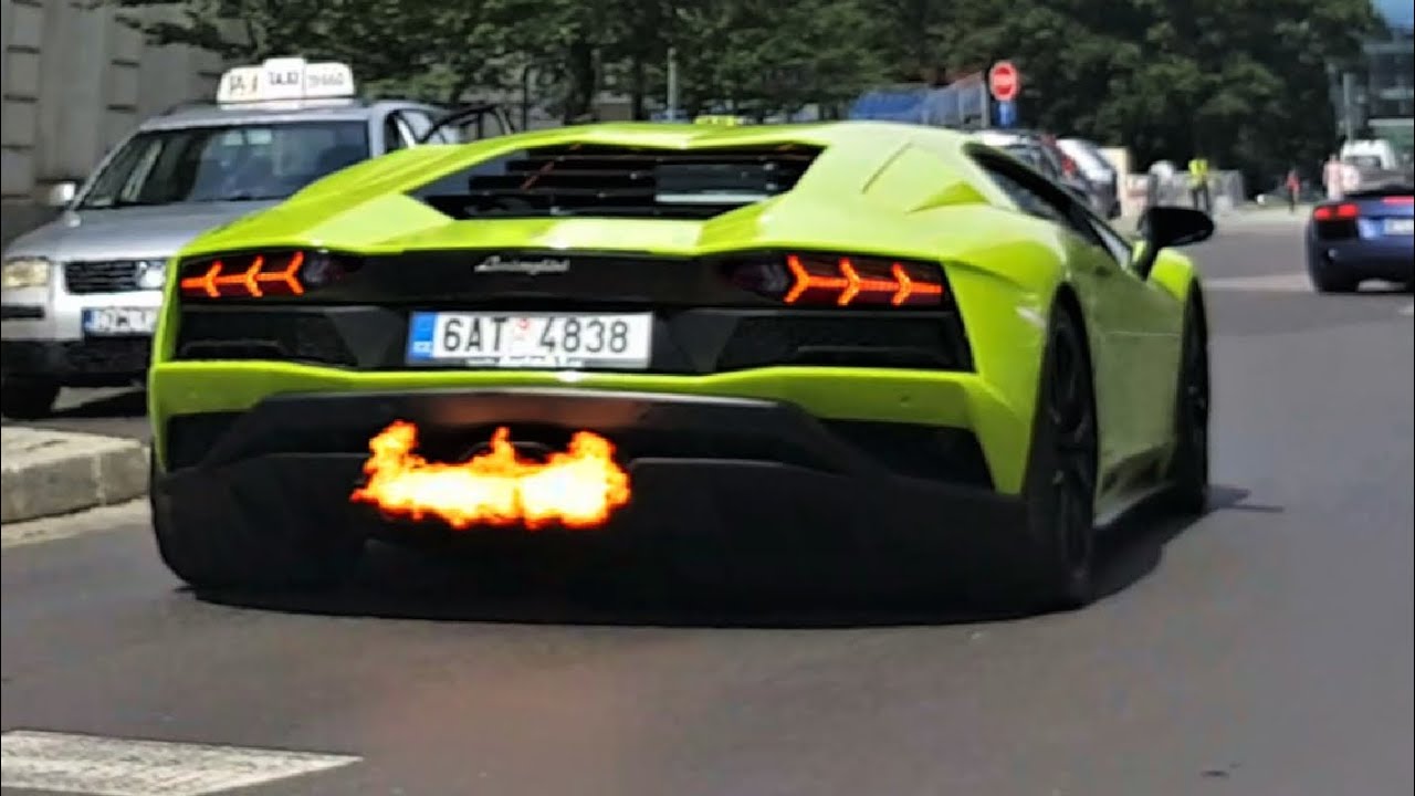 LOUD! Lamborghini Aventador S w/Capristo - Flames!