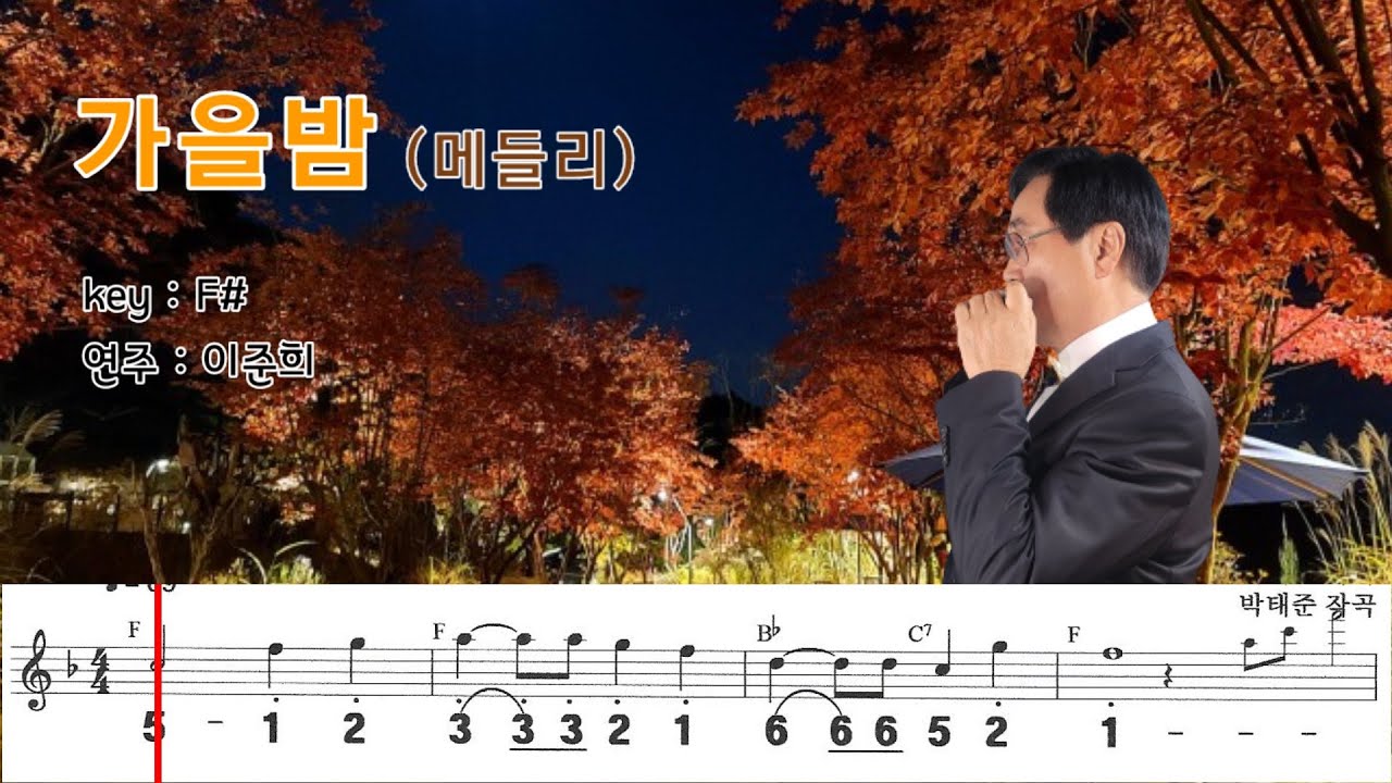 가을밤(메들리) F# 하모니카 연주