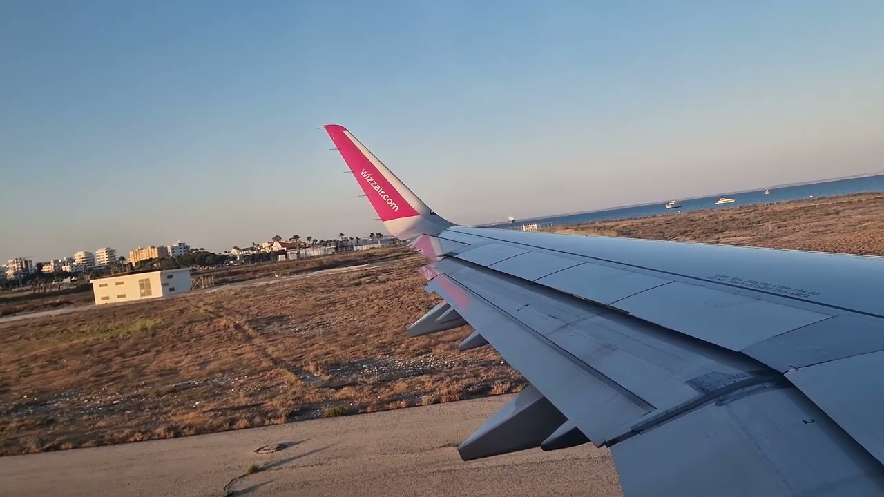 WizzAir Airbus A21N Takeoff from Larnaca, Cyrpus | 4k